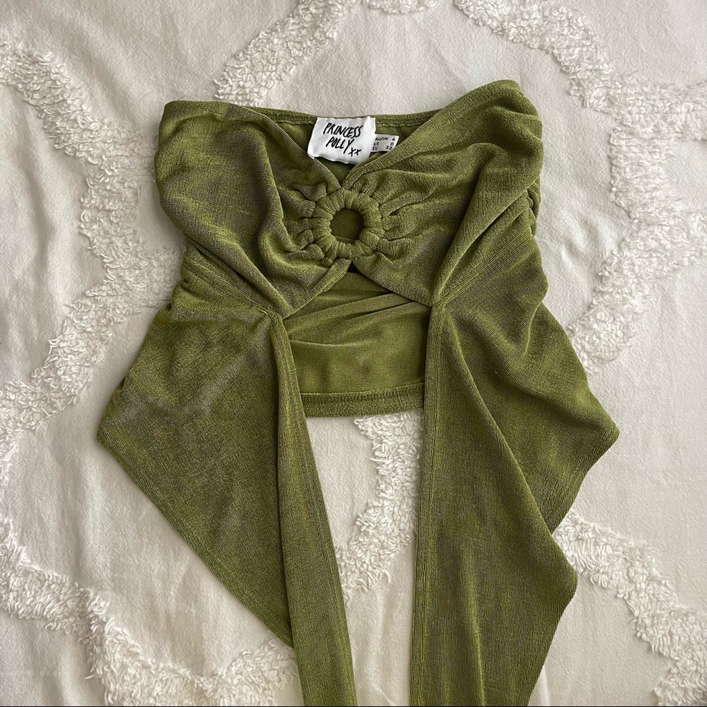 PRINCESS POLLY Green Crop Top - Picture 2 of 5